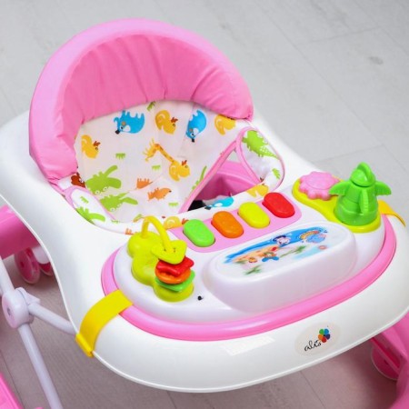 Walks "Smile", 8 Silik. wheels, removable panel, muses, light, toys, pink-1