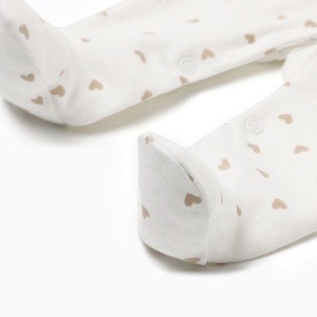 Details for children with closed legs, beige color/hearts, height 56 ​​cm-3