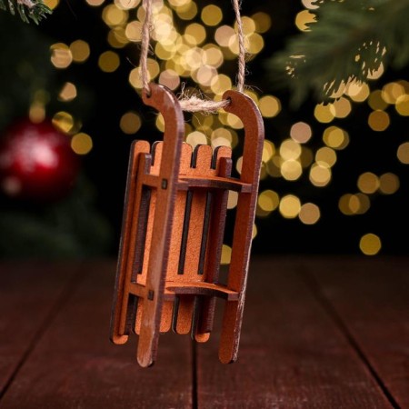 Christmas tree decoration "Salad", 10x4.5x2.5 cm, MDF-2