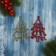 Jewelry decoration "Christmas tree luxury" (set 2 pcs) 7x13 cm, red gold