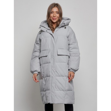Coat insulated winter female, size 54, color gray-6