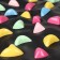 Massage rug, d = 34 cm, black/multi -colored color
