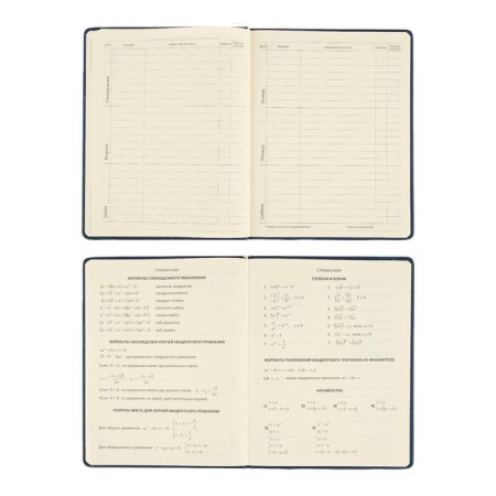 Universal diary for grades 1-11 Dark Blue, hard cover, artificial leather, elastic band, lies, 48 ​​sheets-8