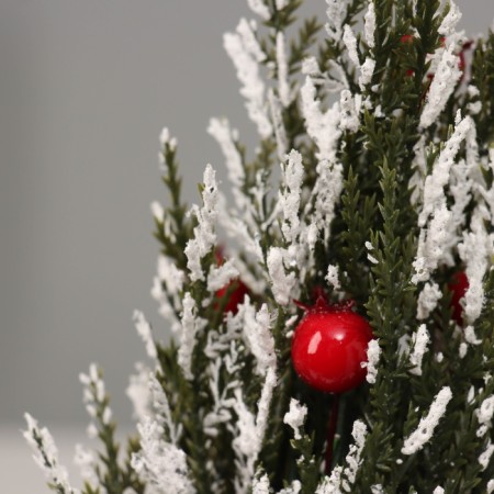 Christmas tree decor "snowy, with berries, in a bag" 25x8 cm-1