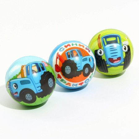 Soft ball, blue tractor, diameter 6.3 cm, mix-2