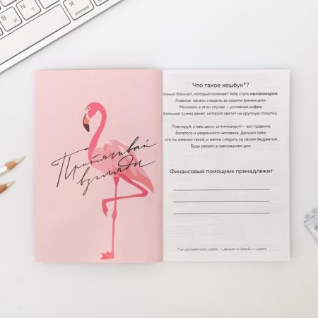 Smart notebook Cashbook A6, 68 sheets “Since March 8. Flamingo "-2