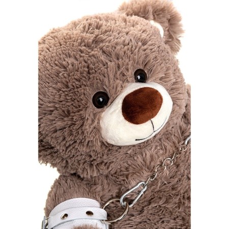 Pecado BDSM bandage set, “brown bear”, shackles, handcuffs, genuine leather, white-4