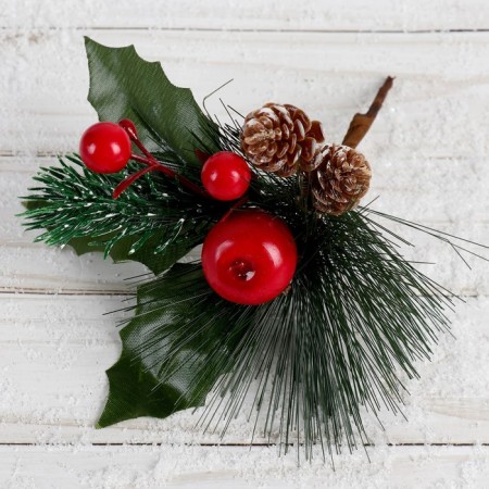 Decor "Winter Charm" of cones and berries, 17 cm