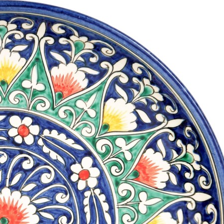 Largan Rishtan ceramics "Flowers", 28 cm, blue-2