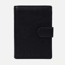 Male purse on the button, 3 in 1, for autocomments, passports, cards, bills, black color