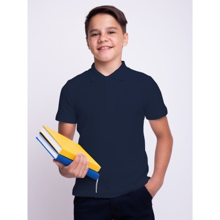 T-shirt-Polo for a boy, height 122 cm, blue color