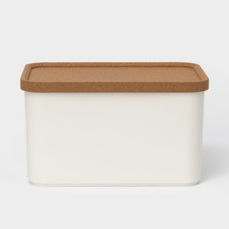 Korely maxi lid basket, 2.4 l, 23.5 × 16.5 × 13.5 cm, ivory color-3