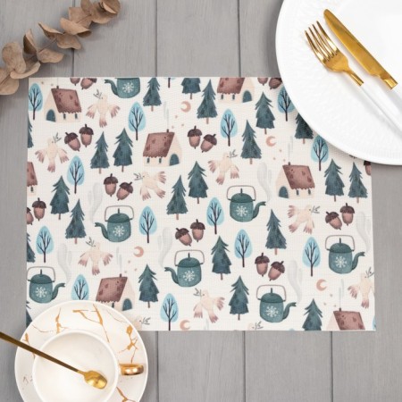 New Year's napkin on the table "houses", 40x29 cm, PVC