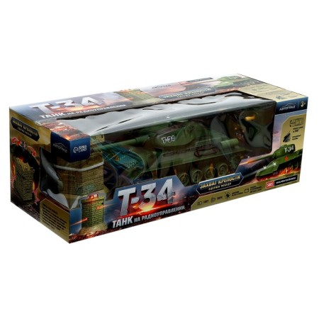 Radio controlled tank "T34", with a battery, with a bunker-12