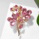 Brooch "Flower" Trilister, pink color in gold