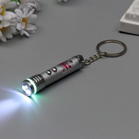 Flashlight+laser on the ring 3 modes 2 diodes+laser 7.2x1.5x1.5 cm-3