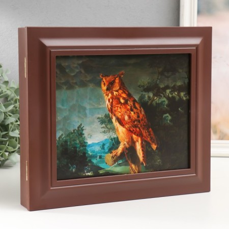 Key closed "Eagle owl" 26.5x31.5 cm nut-1
