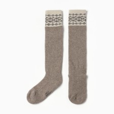 New Year. Women's golfs from Mongolian wool, beige-gray color with a pattern, river 36-42