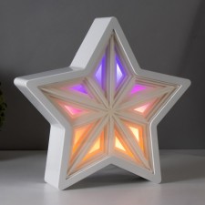 Star's nightlight Led usb from 3haa white batteries 22.5x22.5x5 cm Risalux
