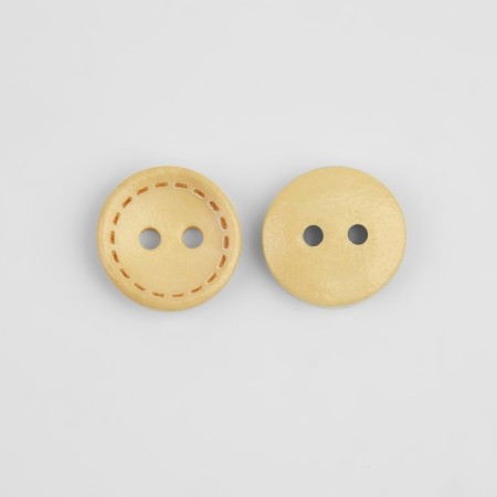 A set of wooden buttons, 2 punctures, d = 15 × 3 mm, 10 pcs-2