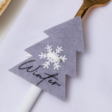 A set for the decor of the dining rooms "Christmas tree", 4 pcs, col. gray, 5.2x7 cm, 100% p/e, felt-1