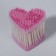 Cotton -based sticks “Heart”, 7 cm, 112 pcs, in a plastic organizer, pink color