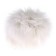 Pompon from natural fur of a hare, size 1 pc: 9 cm, white color