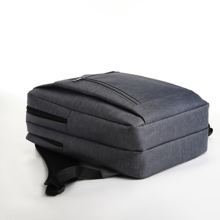 City backpack on a zipper, 2 pockets, with USB, blue color-4
