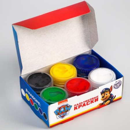 Finger paints 6 colors of 20 ml, puppy patrol-3