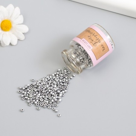 Beads 12/0 round in the bottle "Silver" 2x20 g set 2 pcs-1
