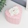 Coramics box "Three white roses. Geometry" heart pink 10x11x11 cm