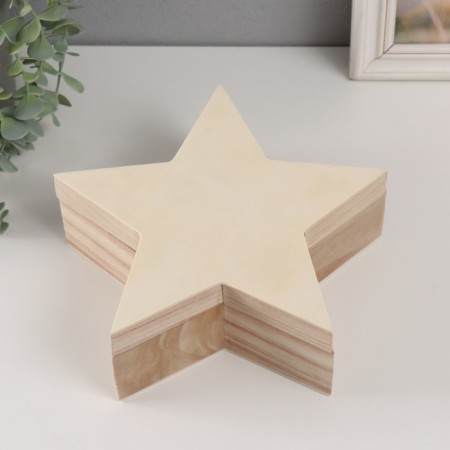 Casket wood for painting "Star" cover on magnets 23.5x23.5x8 cm-2