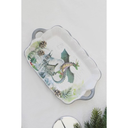 Serving share "Dracosha", 23 × 14 × 3 cm, white color-7