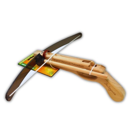 Crossbow with a mini handle with a plastic arc, 29 cm, from a beech-1