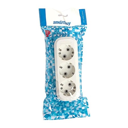 Smartbuy block, 3 sockets, 16 a, 3500 watts, with salary, white-1