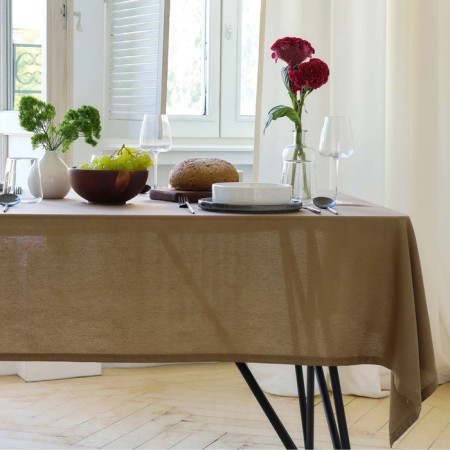 Ethel tablecloth ECO, olive color, 136x180/+-6 cm, 70% HL, 30% linen, 190 g/m2