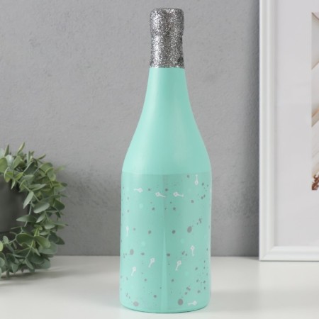 Pig a piggy bank Ceramics "Channel Bottle" Mint 9.5x9.5x30 cm-2