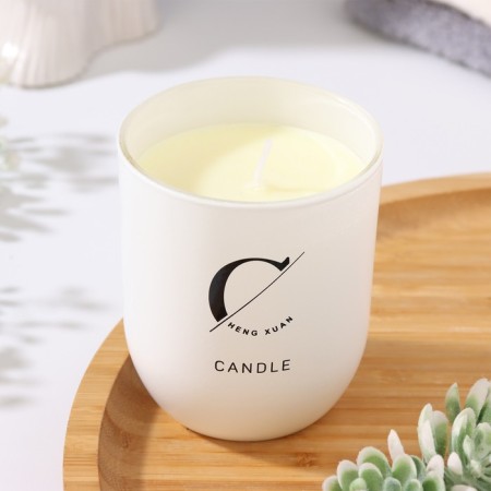 Aromatic candle "Home Fragrance", iris and sweets, white, 7x8 cm-1