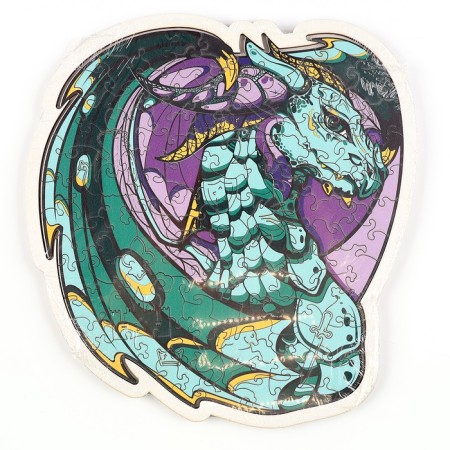 Puzzle wooden figured "Dragon", in the frame-3