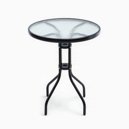Set of garden furniture: table + 4 stools, textile, black, maximum load 120 kg-1