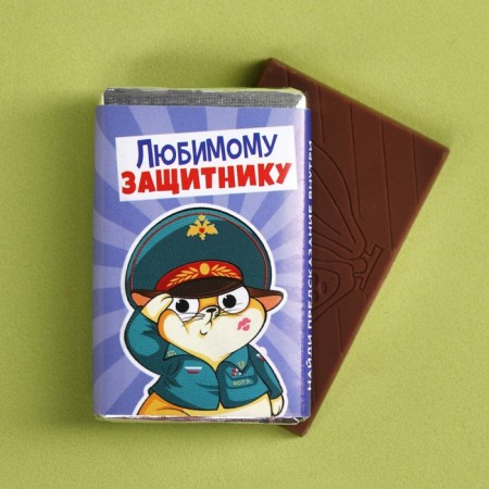 Milk chocolate "Favorite Defender", 12 g.