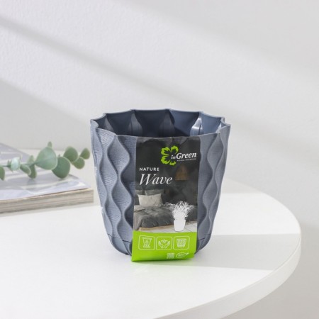 Pot for flowers with a “Wave” pallet, 0.65 l, d = 11.5 cm, color gray color-5