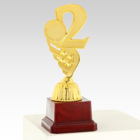 Cup "2nd place", award figure, gold, plastic stand, 16.8 × 6.2 × 6.4 cm.-4