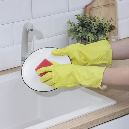 Gloves of household rubber shares, size XL, 40 g, color mix-2