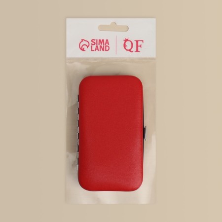 Manicure set, 7 items, in case, red color-7
