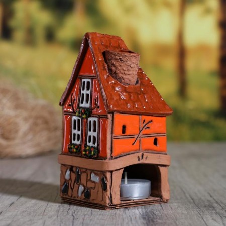 Aroma lamp house "Sancho", 13 cm, handmade, mix-1