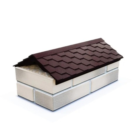 PPK parapet for a fence span, 50 × 28.5 × 2.5 cm, brown, “flexible tile”