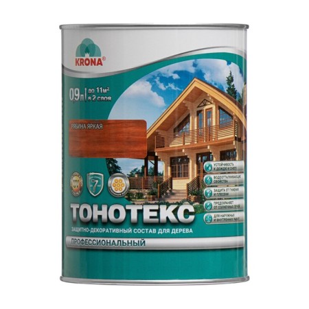 The composition of the protective-decorative tone "Krona" Ryabina bright 0.9 liters