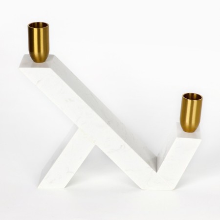 Brass Climber, marble "Faces" 22 x 20 x 5 cm-2