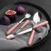 A set of four cutlery “Let every day be bright”, 20 x 14 cm